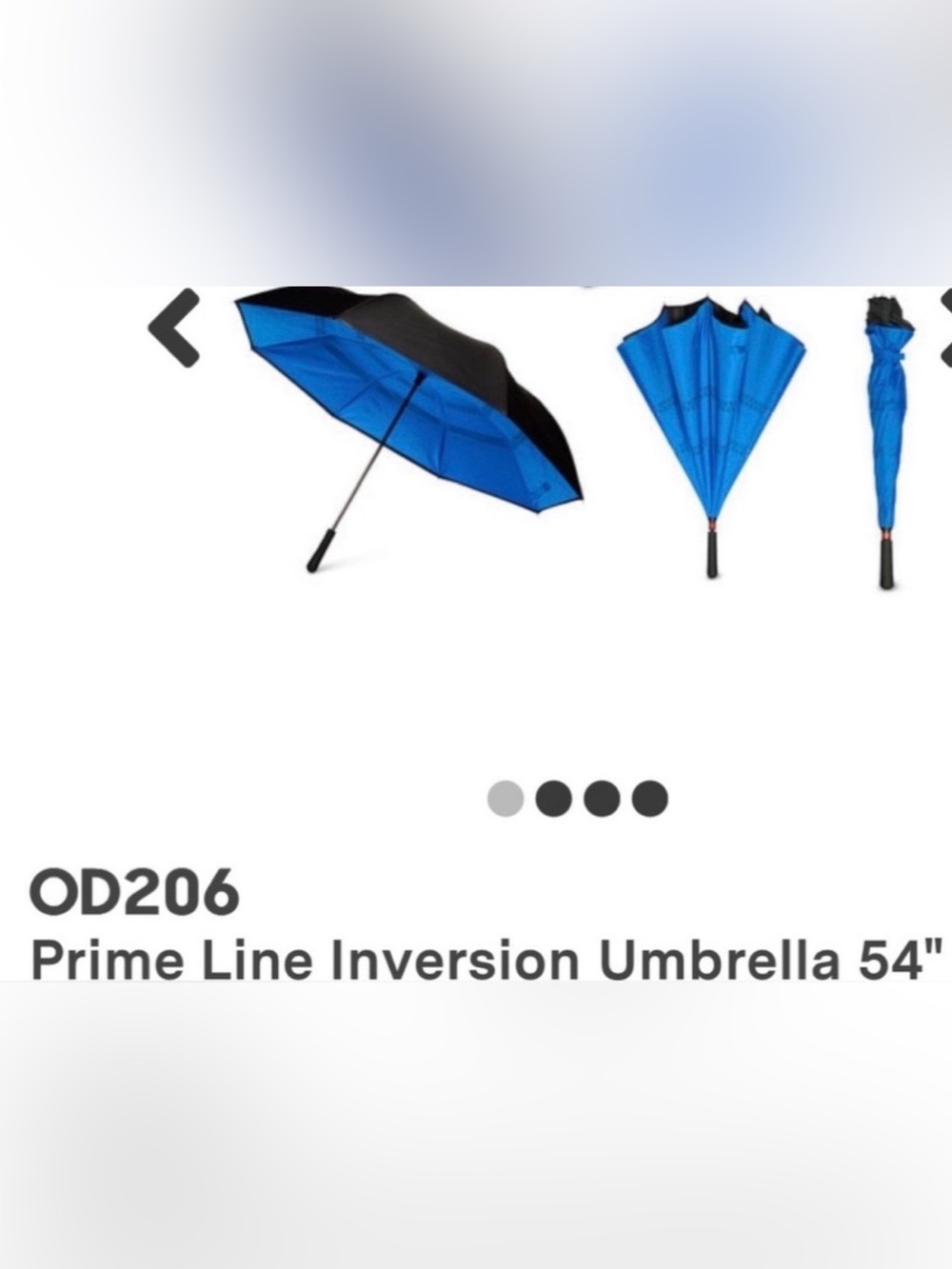 NWT 54” Inversion Golf Umbrella- Preprinted - Picture 3 of 4